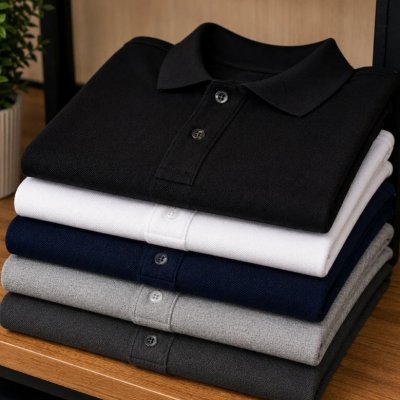Kit 5 Camisas Gola Polo Masculina Slim