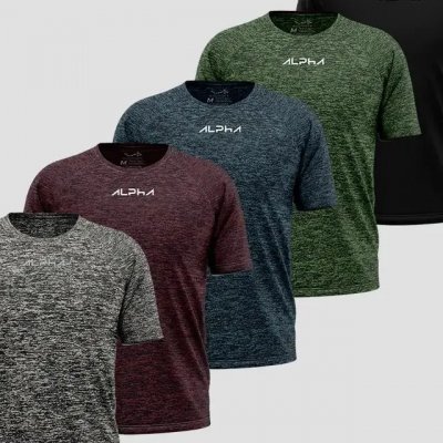 Kit 5 Camisetas New Fluid Mescla Dry Alpha Masculina
