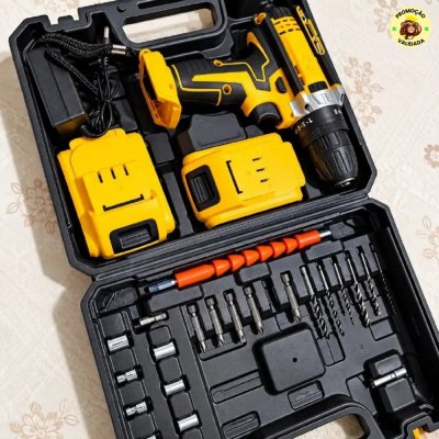 Parafusadeira Furadeira 48v Profissional 2 Baterias maleta 127220v
