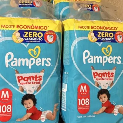Fralda Pampers Pants Ajuste Total Tamanho M, 108 Un.