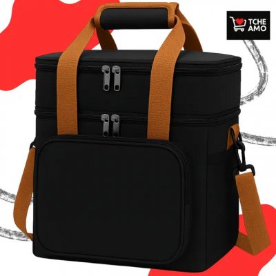 Bolsa Térmica Marmita Lancheira Tche Amo — Alça Transversal Ajustável e 2 Compartimentos