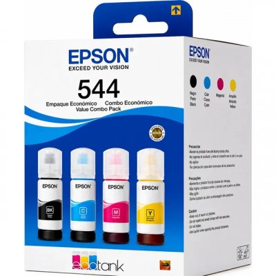 Tintas 544 Original 4 Cores para Ecotank L3250 L3150 L3110 - Preto