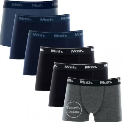 Kit 6 Cuecas Boxer Infantil Mash Box — Cuecas em Algodão para Menino