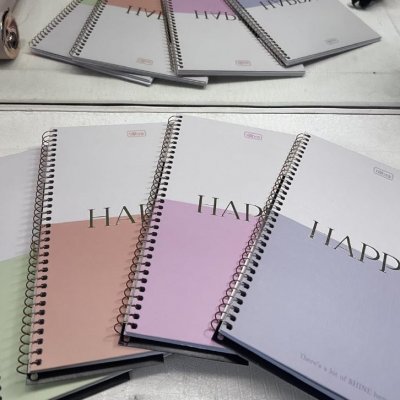 Caderno Capa Dura Happy 80 Folhas - Pacote com 4, Tilibra