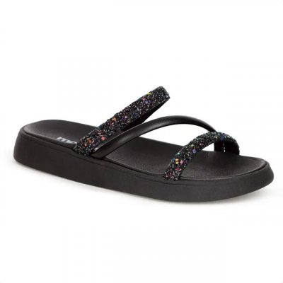 Sandalia Papete Moleca Feminina Tiras Strass Macia Original