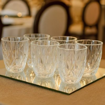 Jogo 6 Copos Vidro Diamante 300ml