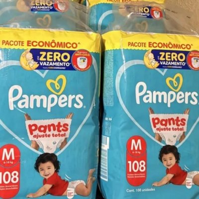 Fralda Pampers Pants Ajuste Total Tamanho M, 108 Un