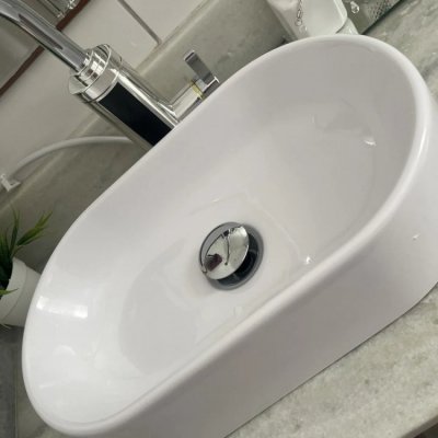 Pia de Apoio Oval Branca Beltempo BT-2030