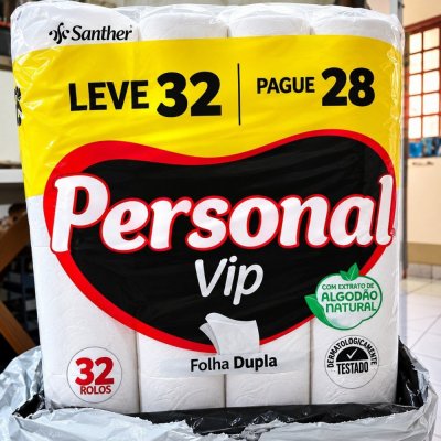 Papel Higiênico VIP Folha Dupla 32 rolos 30M