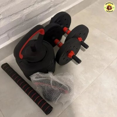 Kit Halteres 6 Em 1 Peso Musculação 15kg