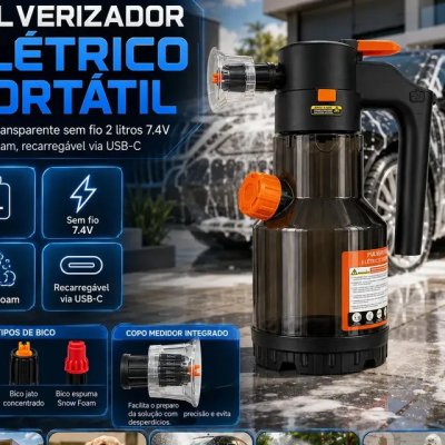 Pulverizador Elétrico Snow Foam para Carro, Moto e Jardim — 2 L