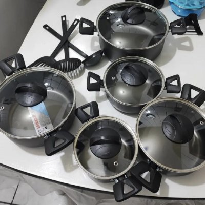 Conjunto De Panelas Caçarolas 8 Peças Antiaderente