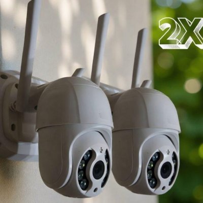 Kit 2 Câmeras Segurança Wifi iCSee Infravermelho Prova D’Água