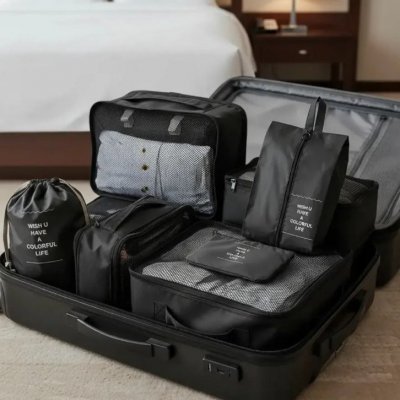 Organizador De Mala Para Viagem Kit 7 Peças Completo