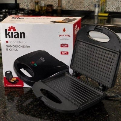 Sanduicheira Grill 2 Em 1 Kian Elétrica 750w