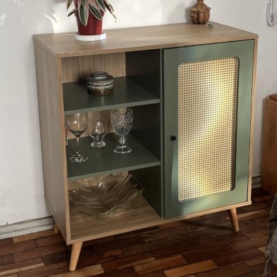 Mócel Artely Buffet Charlotte com 1 Porta Carvalho/Menta