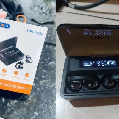 Fone De Ouvido Clip-on Bluetooth 6.0 Esportivo 60hrs Duração - Inova