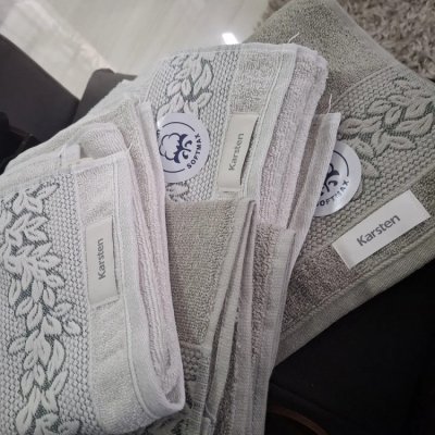 Jogo Toalhas 4 Pçs Fio Cardado 100% Algodão