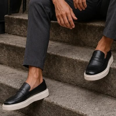 Sapato Loafer Masculino Mocassim Couro Casual Comfort Luxo: estilo e conforto
