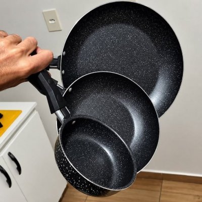 Jogo De Frigideiras Francesas 3 Peças 14 18 24cm