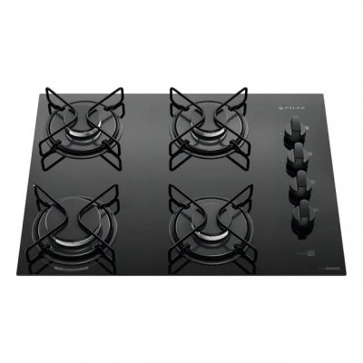 Cooktop 4 Bocas Atlas Agile Up — Mesa de Vidro com Mega Chama Bivolt
