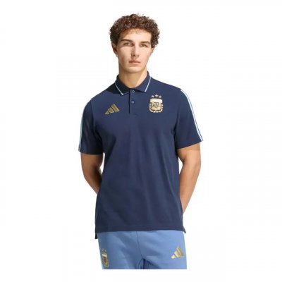 Camiseta Polo Masculina DNA Seleção Argentina adidas Ntnavy Liso G