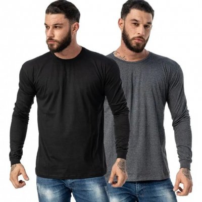 Kit 2 Camisetas Masculinas Manga Longa