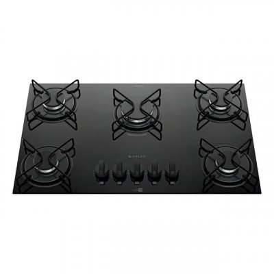 Cooktop 5 Bocas a Gás Atlas Agile Up Mega Chama — Preto