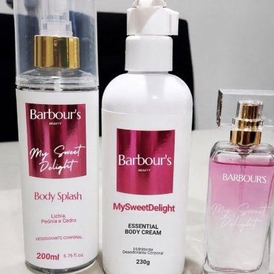 Kit My Sweet Delight Body Splash Hidratante Perfume Capilar Barbour's Beauty