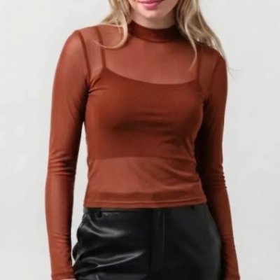 Blusa Feminina Manga Longa Tule Transparente