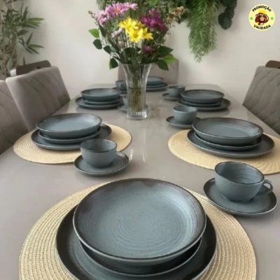 Aparelho De Jantar E Chá 30 Peças Oxford Flat Pacífico
