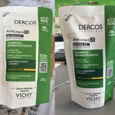 Refil Vichy Dercos Shampoo Anticaspa DS Cabelos Secos 200g