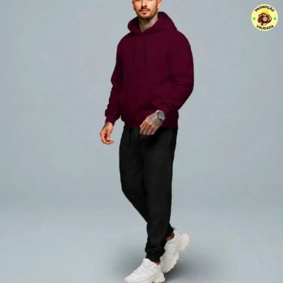 Conjunto Calça E Blusa De Moletom Liso Masculino Unissex