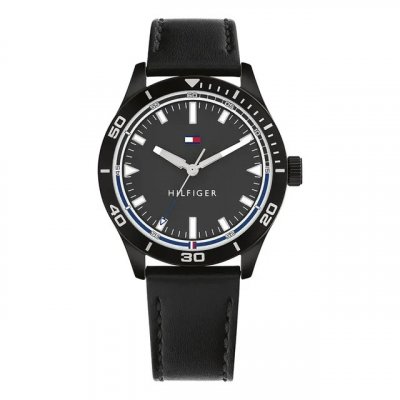 Relógio Tommy Hilfiger Toc Masculino em Couro Preto 1791819 — visual sóbrio e identificação clara