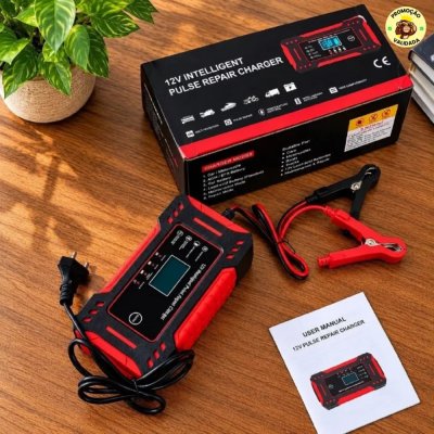 Carregador de Bateria Automotiva Portatil 12V 6A
