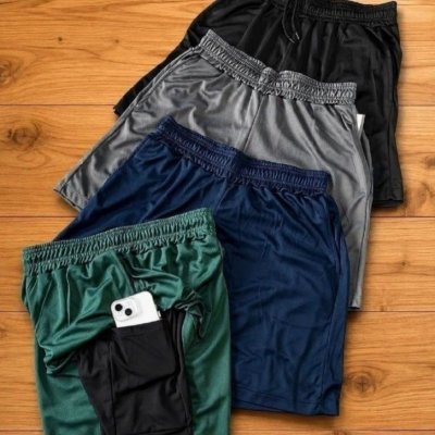 Kit com 4 Shorts Compressão Térmico 2 em 1
