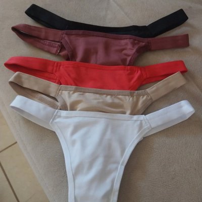 Kit 5 Calcinhas Tanga Fio Duplo Multicor M