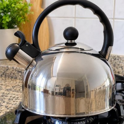 Chaleira Com Assobio de Alerta, Alça e Tampa Flip-up, 2l