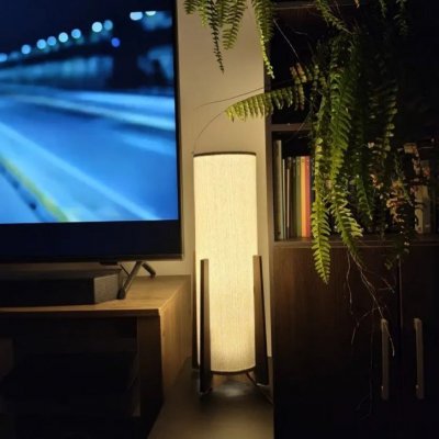Luminária Abajur Atlas De Madeira Mdf Imbuia