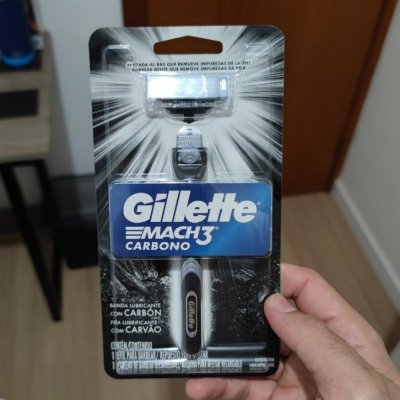 Gillette Mach3 Carbono Aparelho de Barbear com Carvão Ativado 1 Unidade