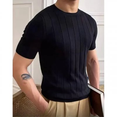 Camiseta Masculina Básica Canelada Manga Curta Tricot Modal — Review