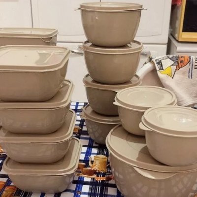 Kit 15 Potes Hermeticos de Plastico com Tampa 3 cores
