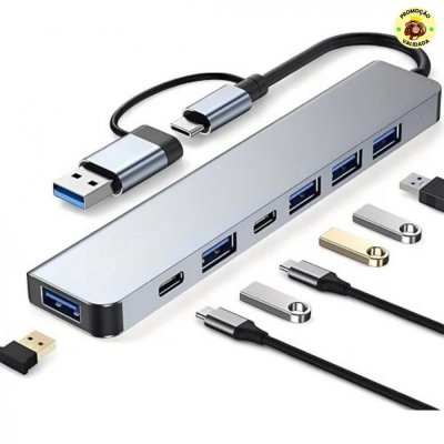 Hub USB-C 3.0 Extensor Adaptador 7 Em 1
