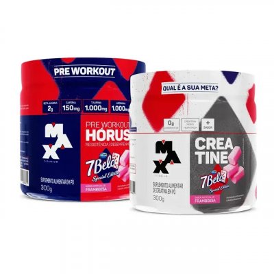 Kit Pré Treino Hórus 7 Belo + Creatina 7 Belo Max Titanium 300g — Energia e Força com Cafeína