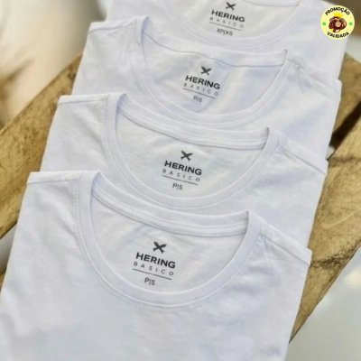 Kit 5 Camisetas Feminina Manga Curta Branca