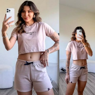 Kit 3 Conjunto Feminino Moletom Cropped