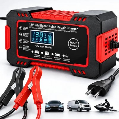 Carregador Inteligente Woosh 12V 6A — Recupera baterias 4Ah a 100Ah