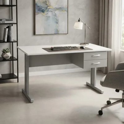 Escrivaninha Mesa De Escritório Home Office 2 Gavetas — solução com armazenamento integrado