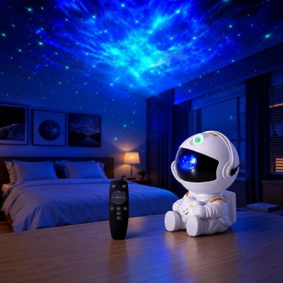 Astronauta com luz Nebulosa Galáxia