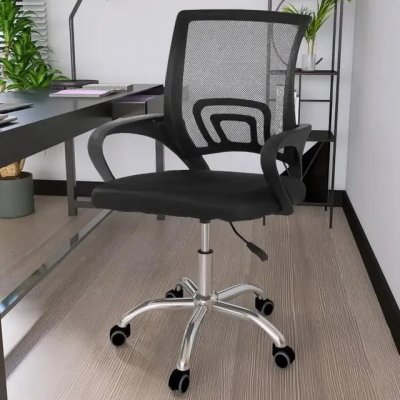 Cadeira Secretária Office Base Giratória Preta Tela/mesh — review objetiva